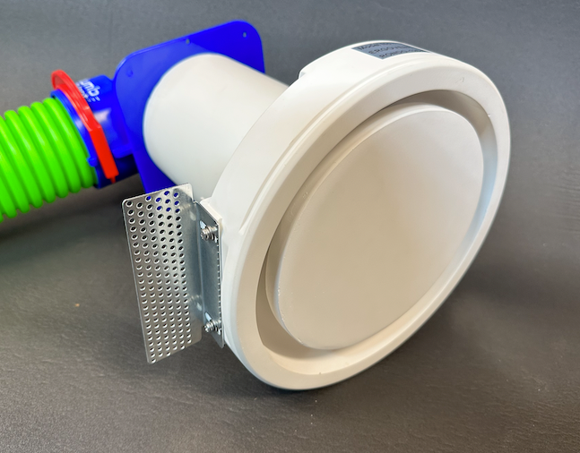 Frame less ceiling valve connected to Plumbavent S90