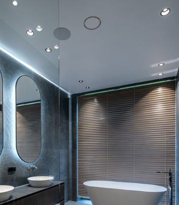 Frameless ceiling valve for flush effect supply or extract ventilation.