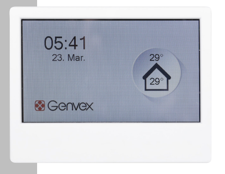 Genvex colour display is the control panel for the following machines